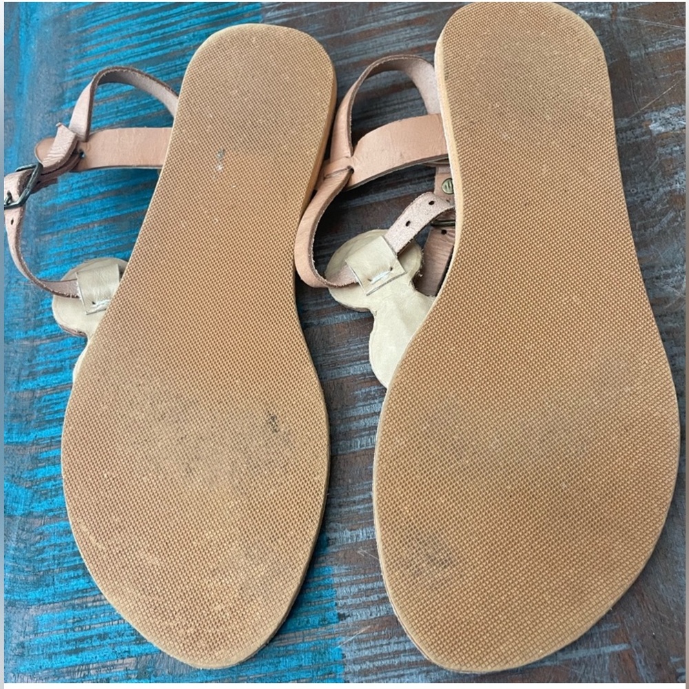 Laidback London Anthropologie handmade leather sandals beaded design Size 39 - Picture 13 of 14